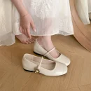 French Vintage Mary Jane Flats for Women - Elegant Spring Autumn Silver Shoes with Superior Quality and Affordable Price