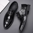 2025 Men's Leather Dress Shoes Handmade Business Formal Genuine Leather British Casual Slip on High-End Men's Loafers