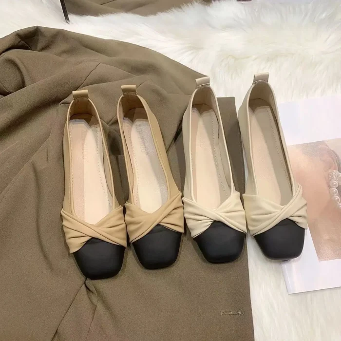 2025 Myway New Women's Flat Shoes Square Toe Soft Sole Casual Shoes Comfortable Stylish Light Jelly Party Flat Shoes
