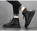 New Design Men's Martin Boots Casual High-Top Leather Boots Thickened Warm Snow Boots Plus Size Men's Footwear