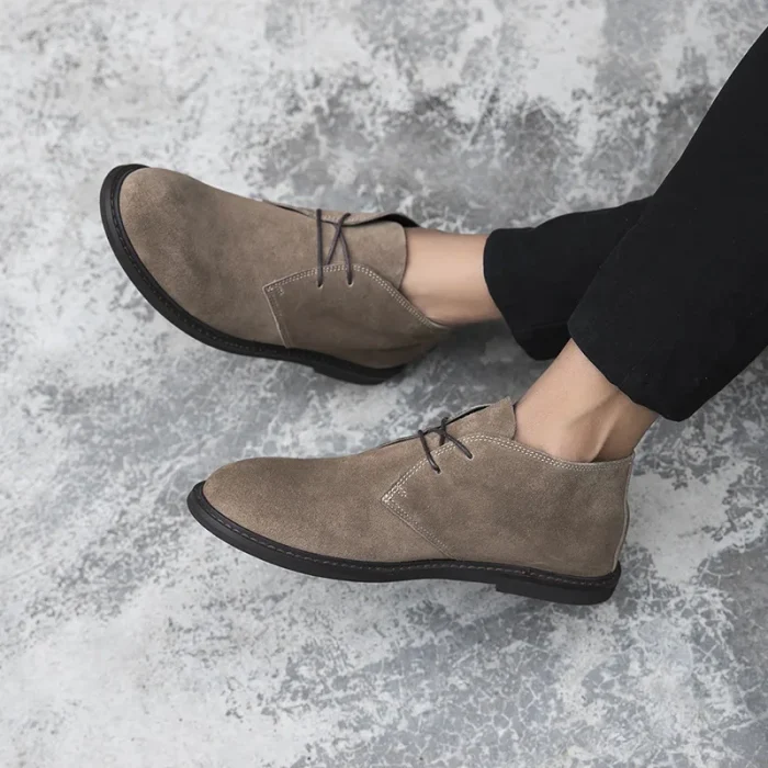 2025 New Mens Desert Boots Autumn New Retro Suede Ankle Chukka Boots Mid Top British-inspired Sleek Shoes - Image 4