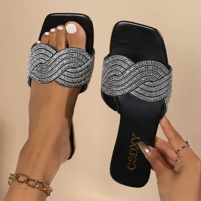 Lower Price Women Flat Slippers One Strap Flat Slide Sandals for Women Open Toe Outdoor Slip on Large Size Casual Sandals - Image 3