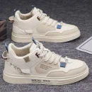 Men's Casual Mid-Top Canvas Sneakers Waterproof Shoes for Spring and Autumn Comfort Stylish Breathable Footwear for Everyday Use
