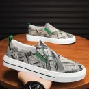 Mens Casual Canvas Shoes Durable Stylish Skateboard Shoes Slip on Footwear Comfortable Fit Perfect for Leisure Activities