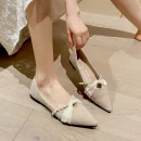 Elegant Pointed-Toe Flats for Women - Autumn New Pearl-Embellished Style, Versatile Slip-On Design with Soft Sole