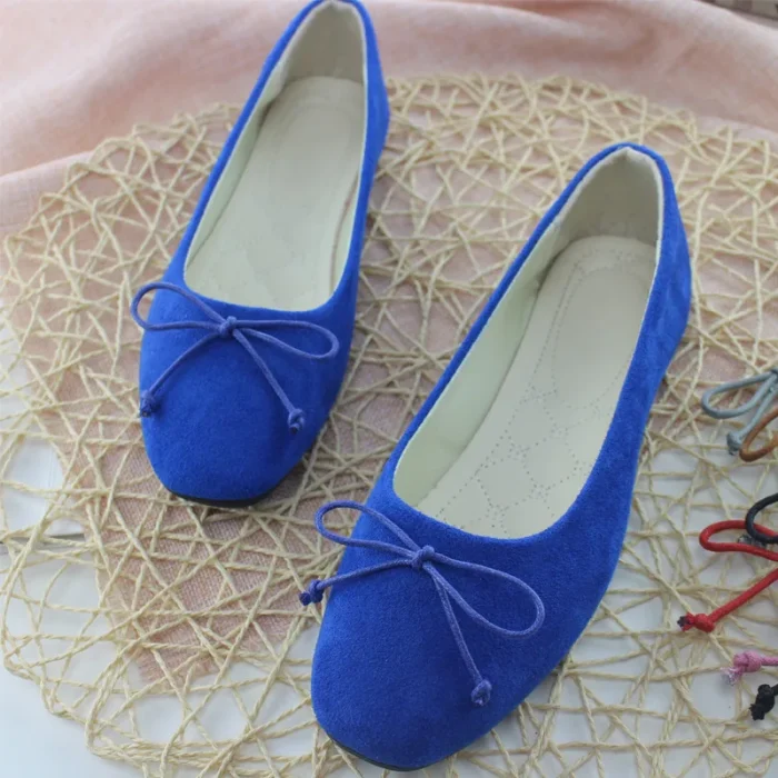 2025 Spring New Style Trendy Bow Flat Square Toe Korean Women's Shoes Fashion Casual Flats Slip on Shoes - Image 3