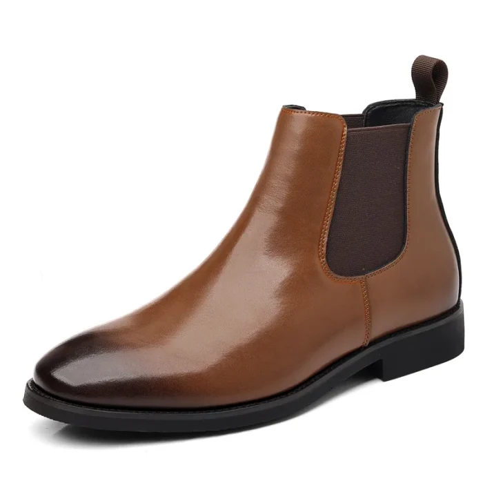Luxury Men's Vintage Chelsea Boots Retro Chukka Boots Warm Fur Lined Leather Ankle Shoes  Large Size Martin Boots - Image 5
