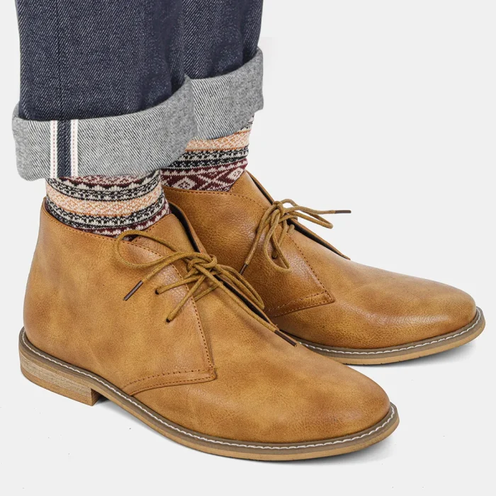 Hot Sale Mens Desert Boots Retro Denim Style Chukka Boots Non Slip Durable Wear Resistant Footwear for Outdoor Walking Hiking - Image 3