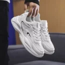 2025 New Design Men's Sneaker Breathable Thick-Soled Sport Shoes Comfortable Elastic Sole Athletic Shoes for Daily Wear