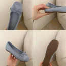 French Bow Womens Low-Cut Ballet Flats - Soft Sole Spring/Autumn Pink Shoes, Affordable Quality Single Shoes for Elegant Style