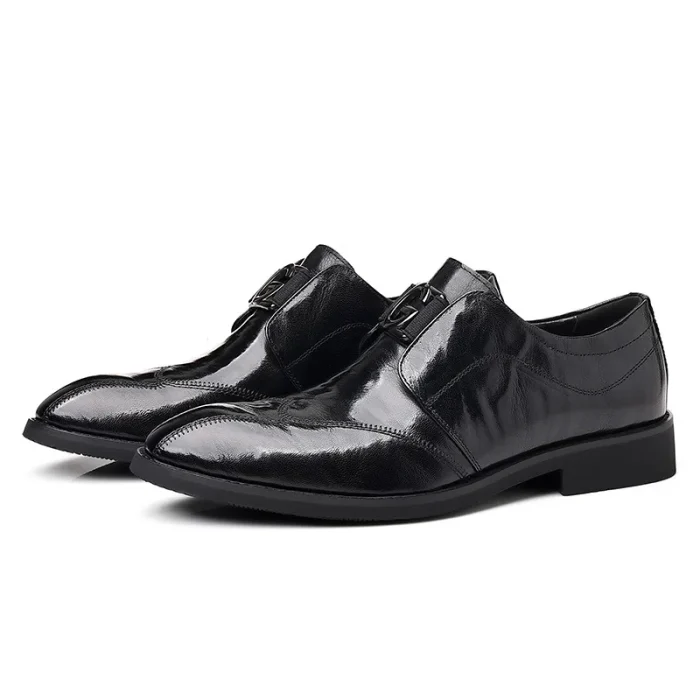 2025 Men's Leather Dress Shoes Handmade Business Formal Genuine Leather British Casual Slip on High-End Men's Loafers - Image 5