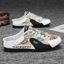 2025 New Trend Men's Casual Shoes Canvas Slip-On Sneakers Backless Half-Slippers Comfortable Walking Shoes