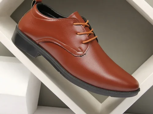 High Quality Men's Casual Leather Shoes Cap Toe Dress Shoes for Occasions Parties Weddings Suit Shoes for Men