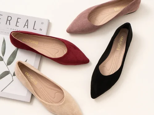 Myway 2025 Autumn Women Flat Shoes  Pointed Toe Flats Comfortable Soft Bottom Casual Shoes for Plus Sizes 41-43