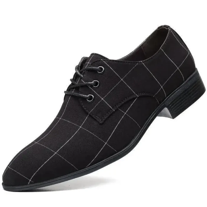 2025 Hot Selling Men's Dress Shoes Casual Canvas Leather Shoes Minimalist Gentleman Suit Shoes for Party or Wedding - Image 4