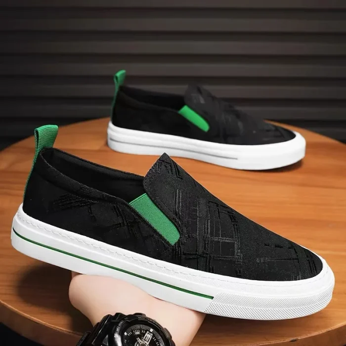 Mens Casual Canvas Shoes Durable Stylish Skateboard Shoes Slip on Footwear Comfortable Fit Perfect for Leisure Activities