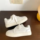 2025 New Trendy Women Sneakers White Shoes Casual Sports Shoes for Students Retro Thick Sole Height Increasing Plat Sneakers